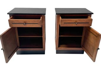 Two Art Deco Modernist Nightstands or Bedside Tables, 1920s